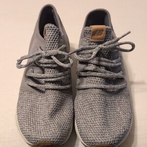 New Balance Light Gray Knit Lace-Up Sneakers